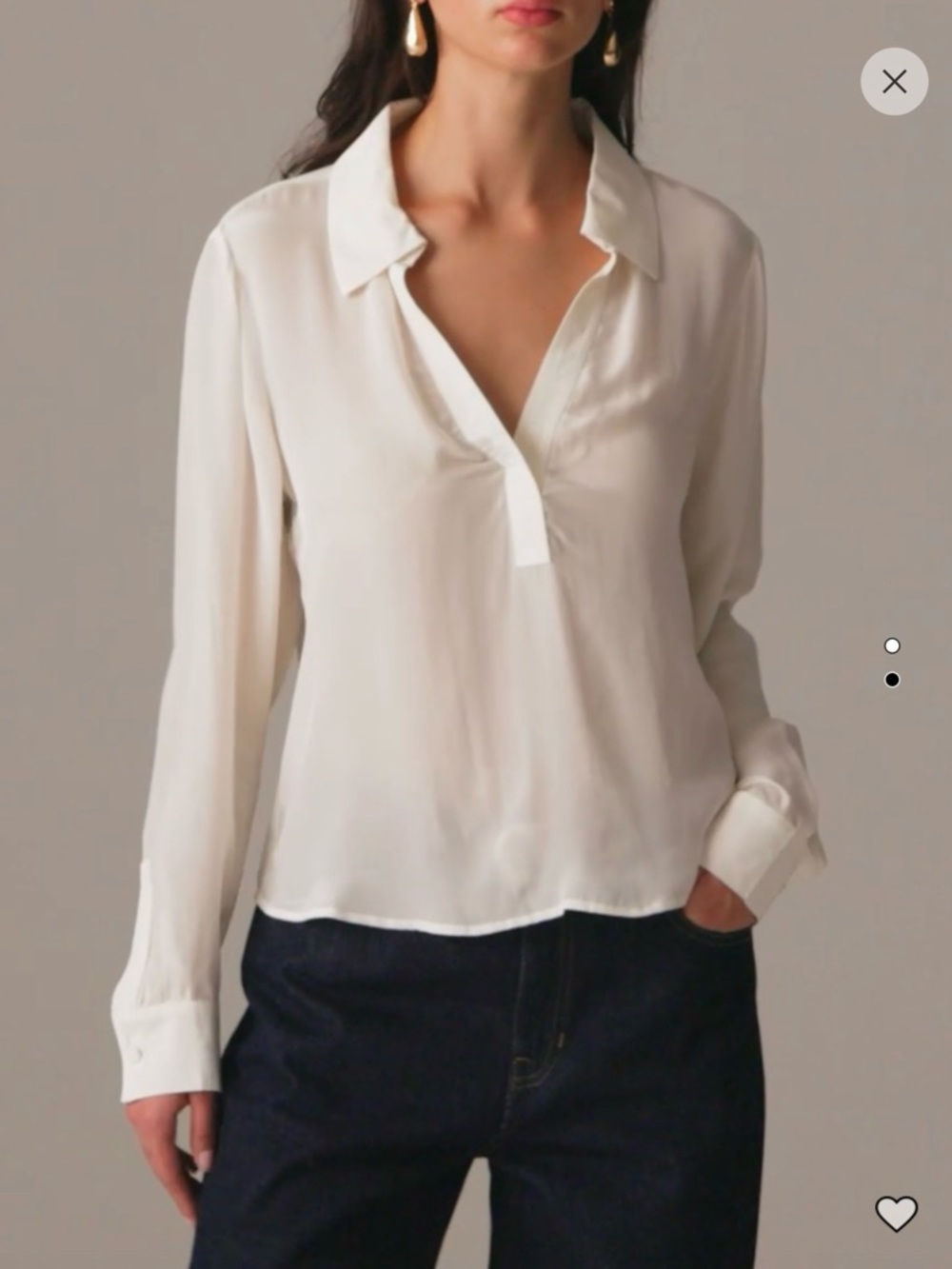 J. Crew Bungalow popover shirt in crepe de chine